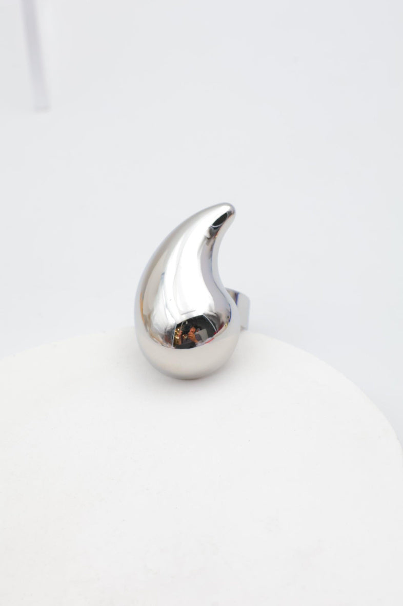 Bague en acier inoxydable ajustable - ARGENT