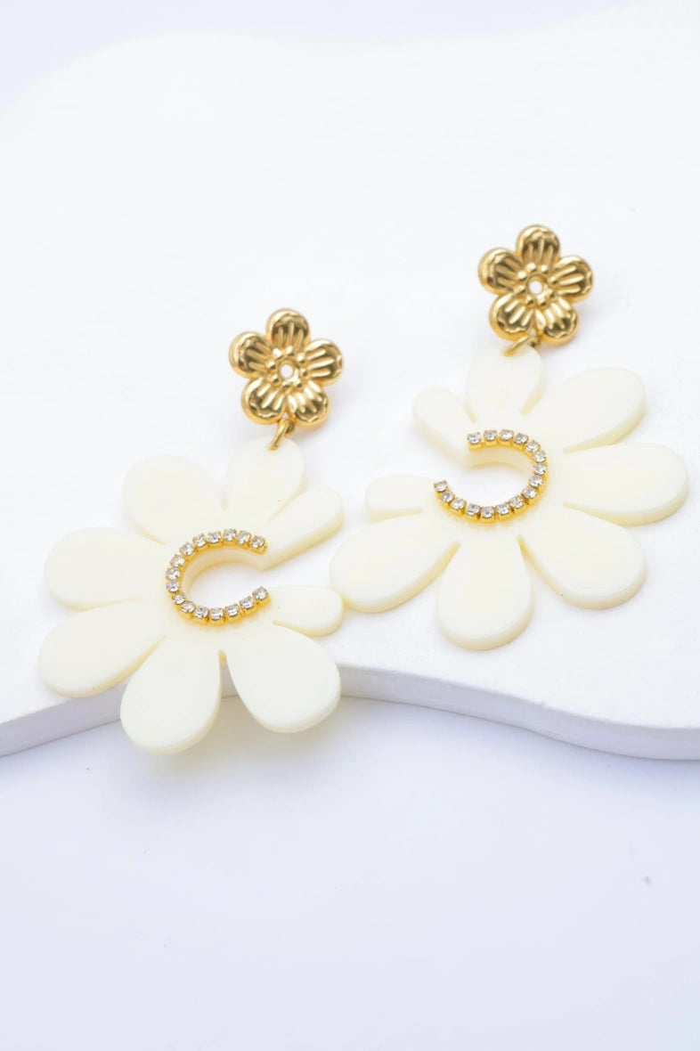 Boucles d'oreilles en acier inoxydable - BLANC