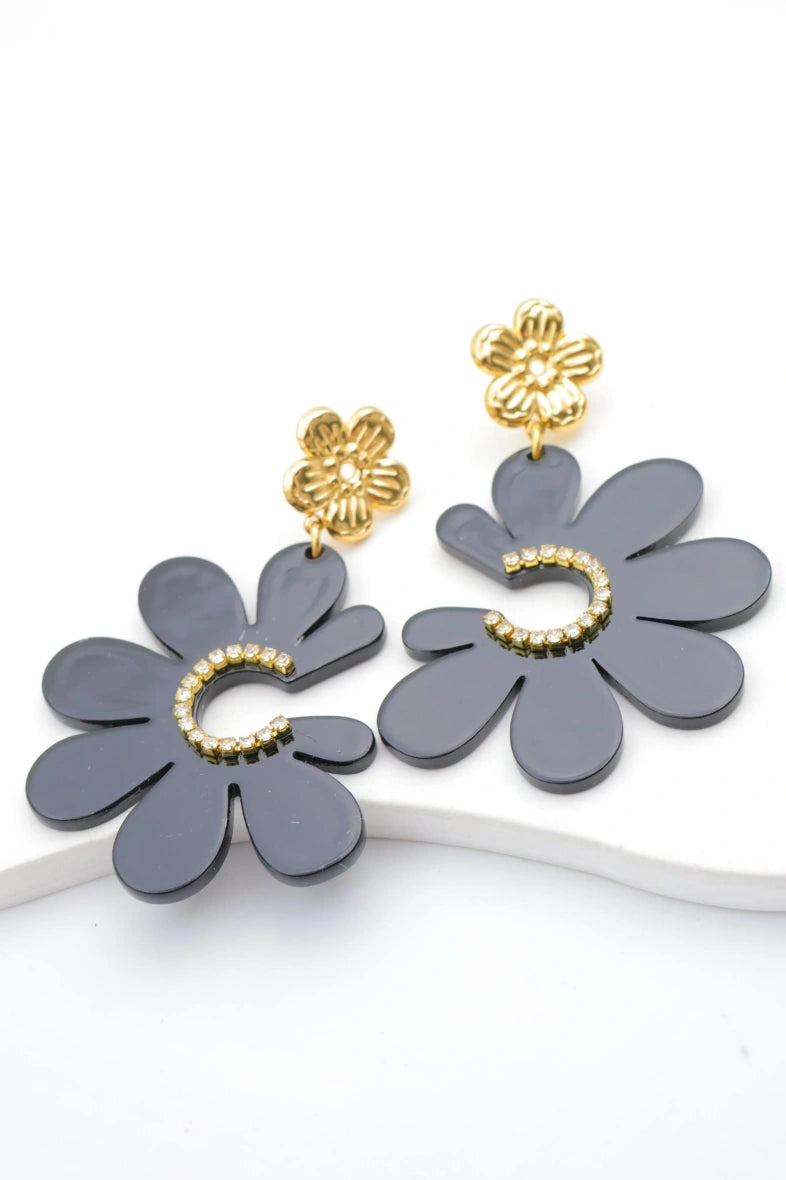 Boucles d'oreilles en acier inoxydable - NOIR