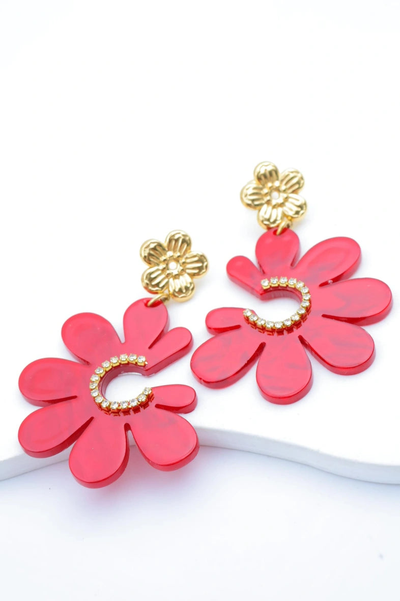 Boucles d'oreilles en acier inoxydable - ROUGE