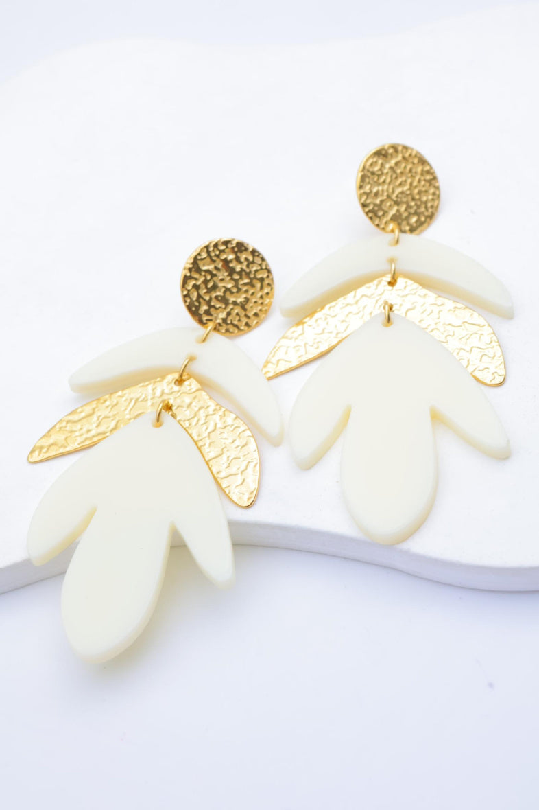 Boucles d'oreilles en acier inoxydable - BLANC