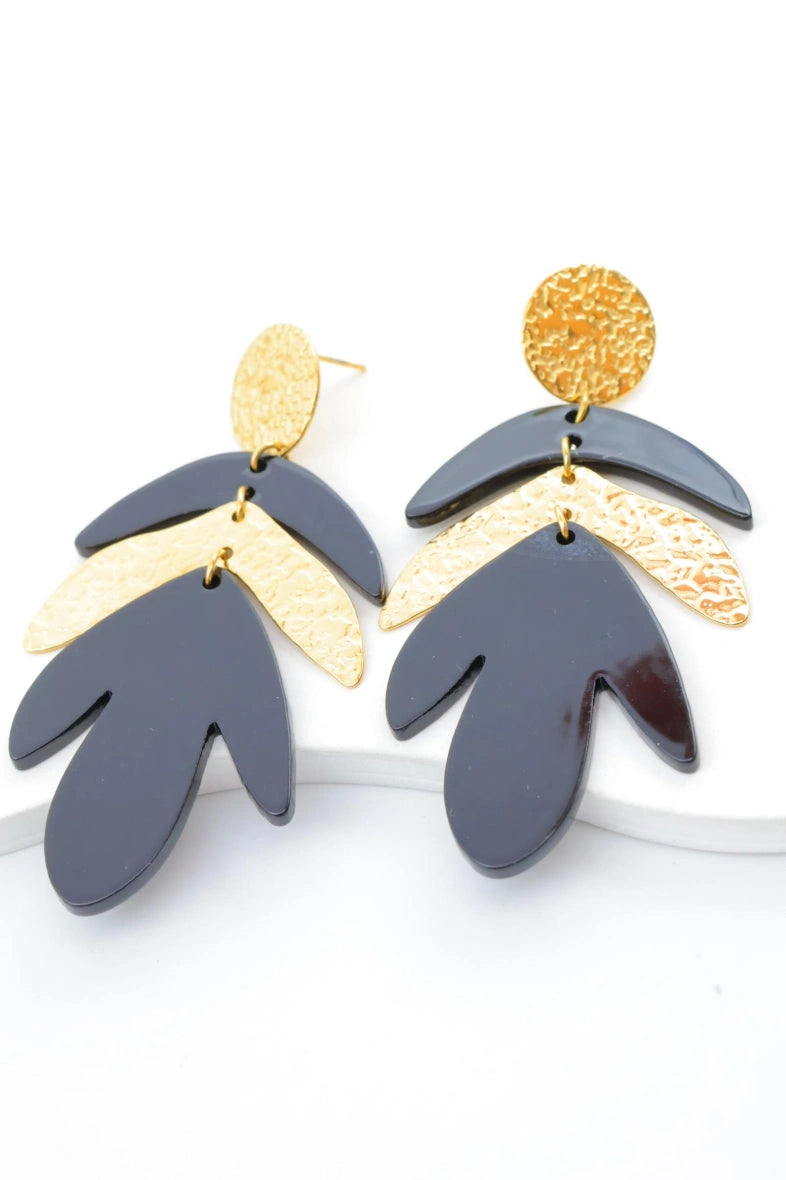 Boucles d'oreilles en acier inoxydable - NOIR