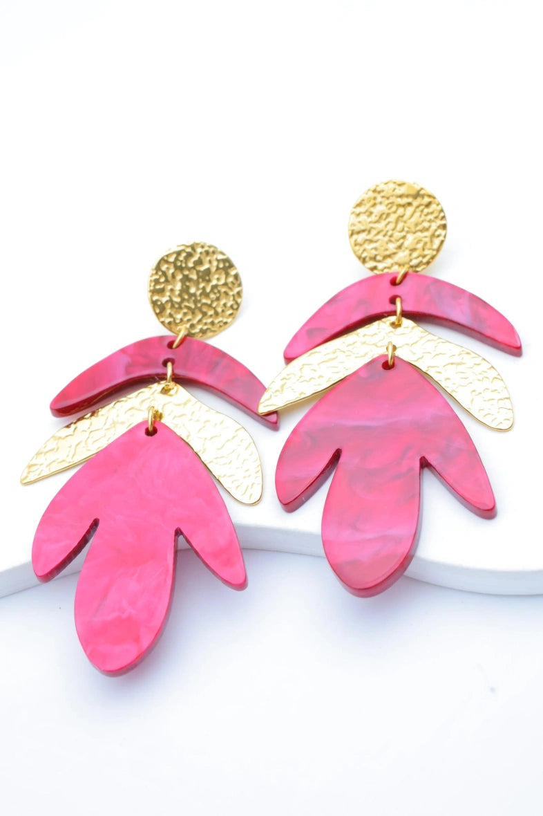 Boucles d'oreilles en acier inoxydable - ROUGE