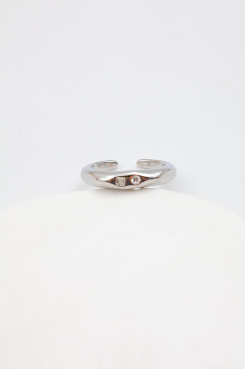 Bague en acier inoxydable ajustable - ARGENT