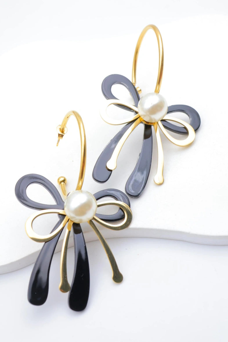 Boucles d'oreilles en acier inoxydable - NOIR