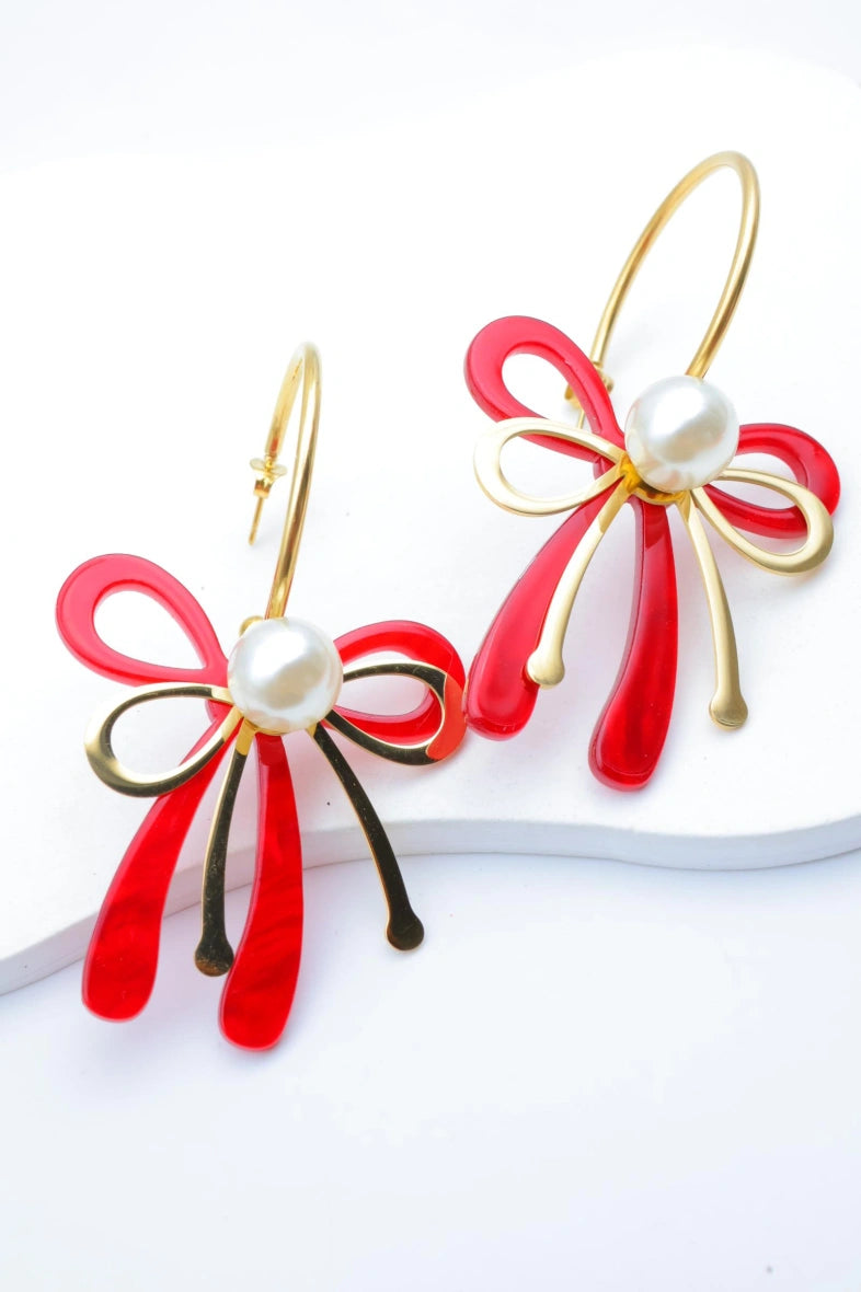 Boucles d'oreilles en acier inoxydable - ROUGE