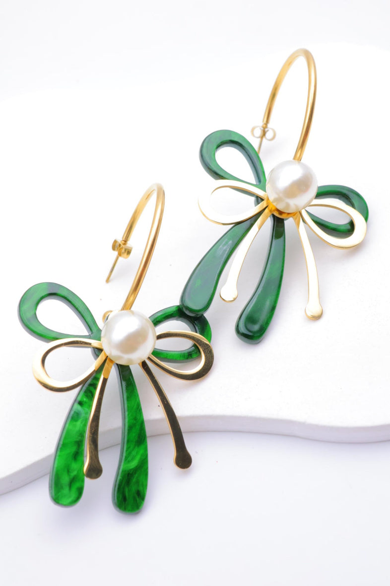 Boucles d'oreilles en acier inoxydable - VERT