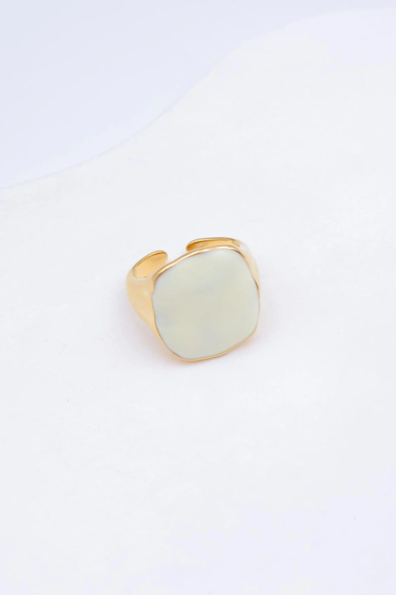 Bague en acier inoxydable ajustable - BLANC