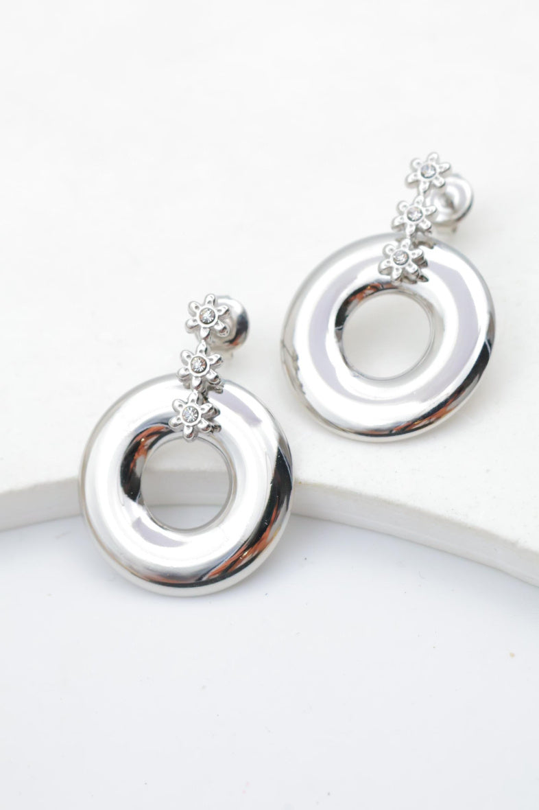 Boucles d'oreilles en acier inoxydable - ARGENT