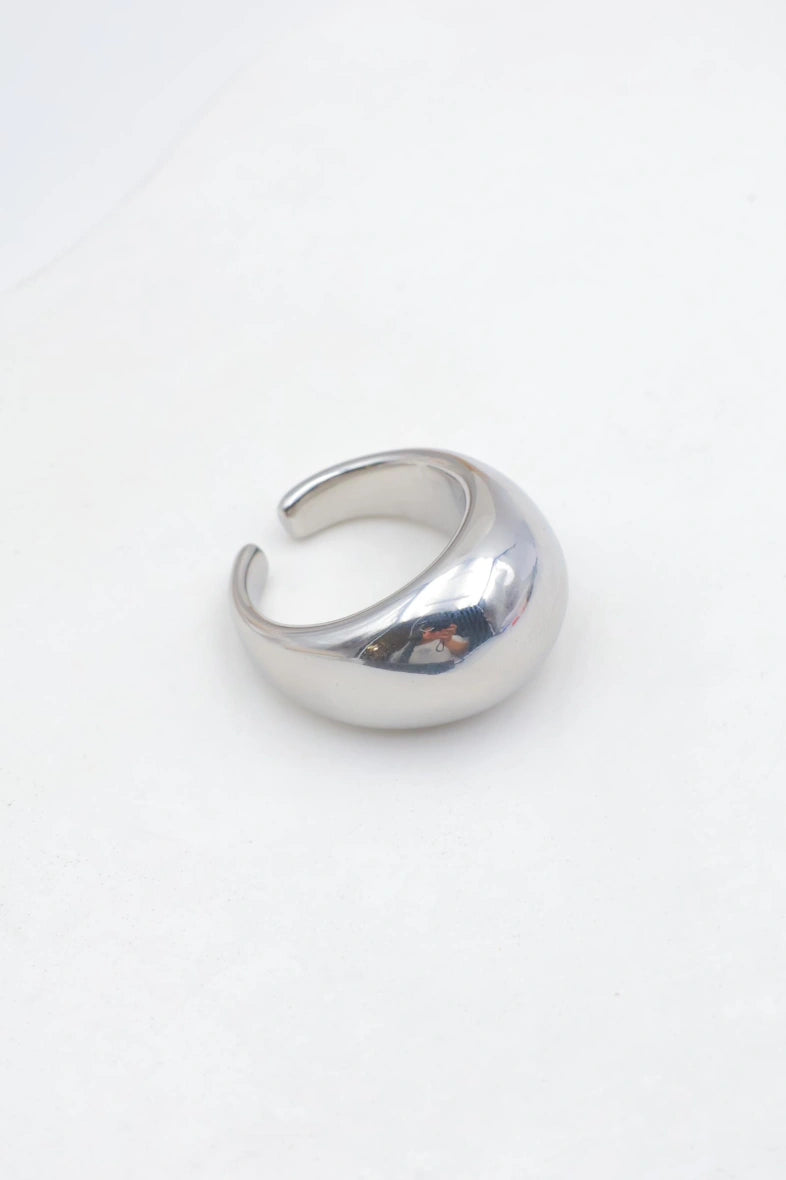 Bague en acier inoxydable ajustable - ARGENT
