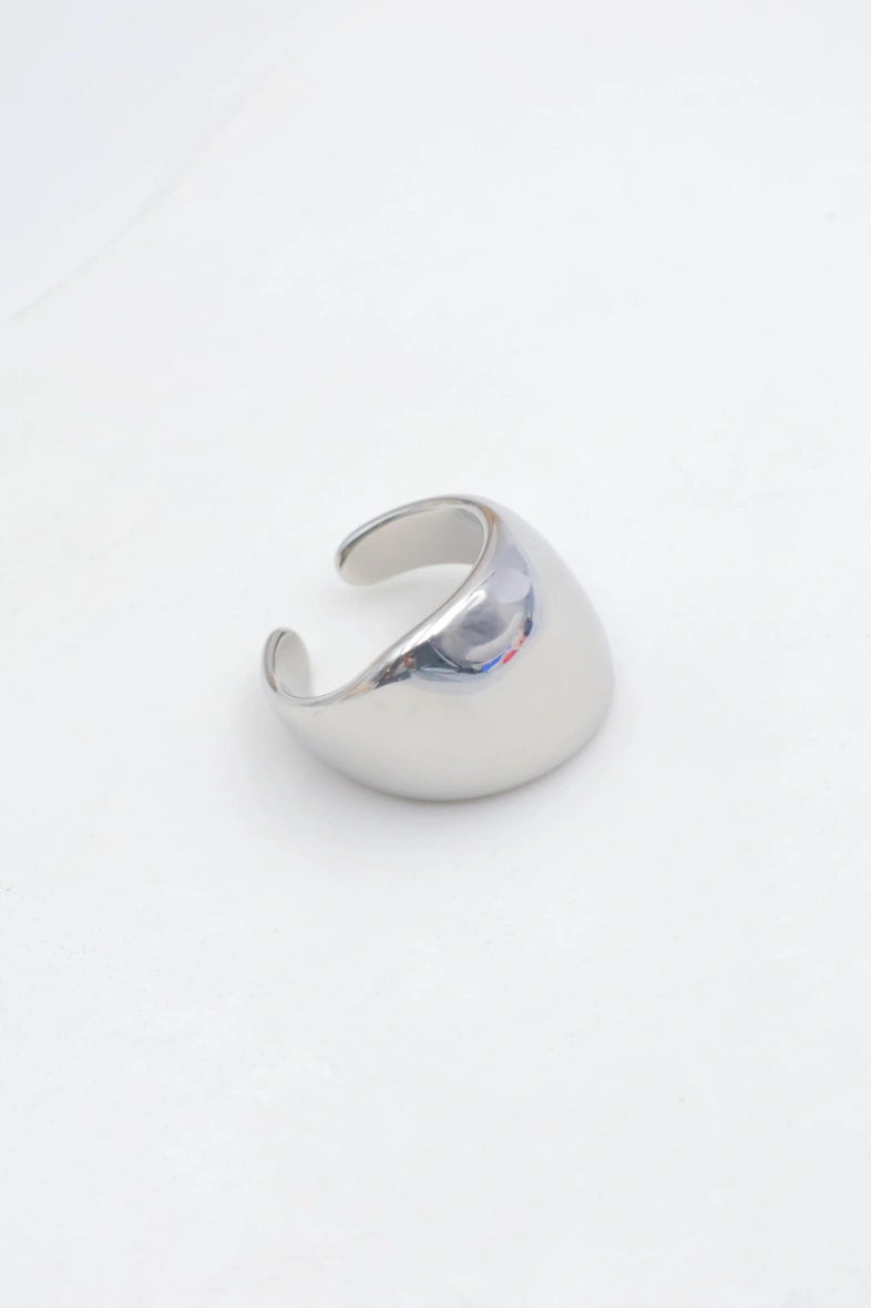 Bague en acier inoxydable ajustable - ARGENT