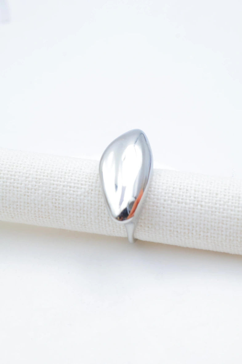 Bague en acier inoxydable ajustable - ARGENT