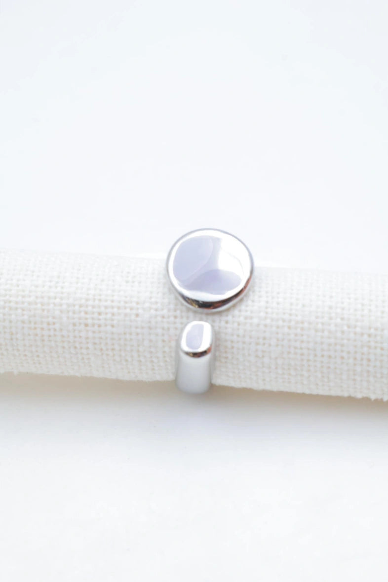 Bague en acier inoxydable ajustable - ARGENT