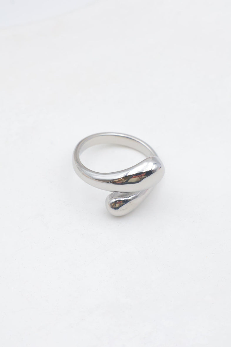 Bague en acier inoxydable ajustable - ARGENT