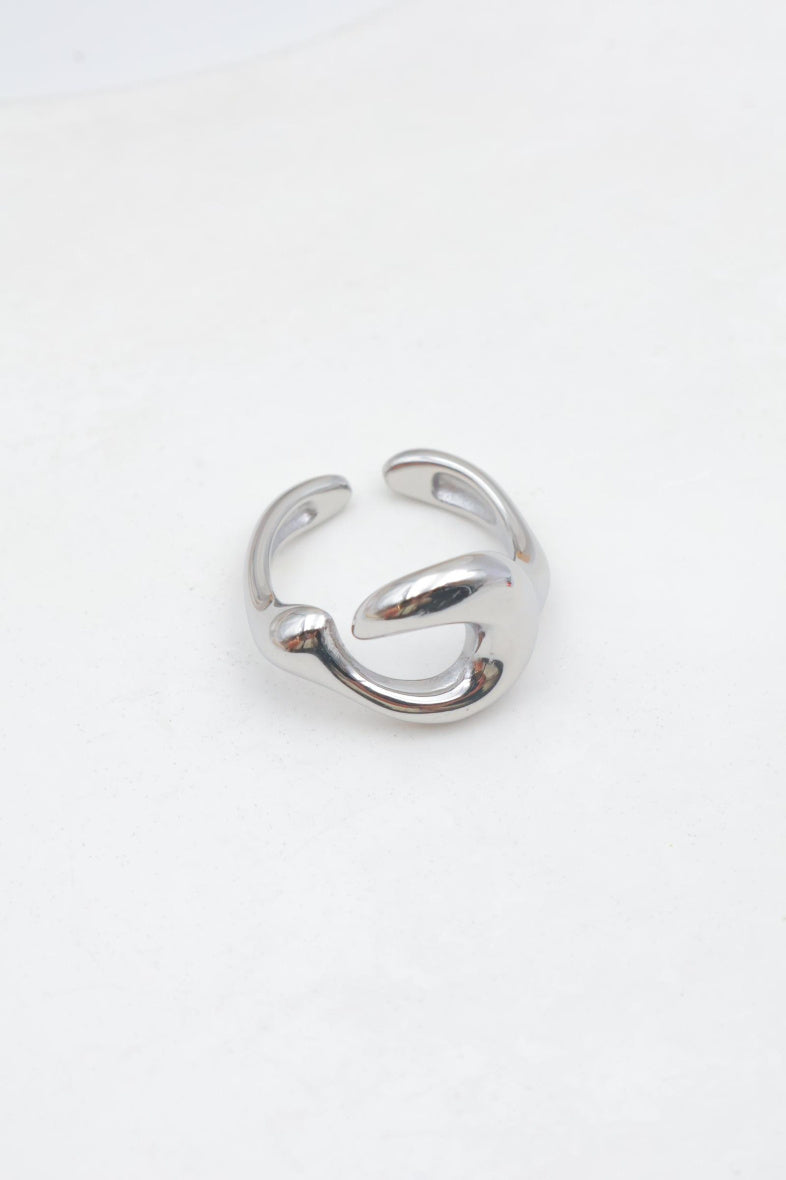 Bague en acier inoxydable ajustable - ARGENT