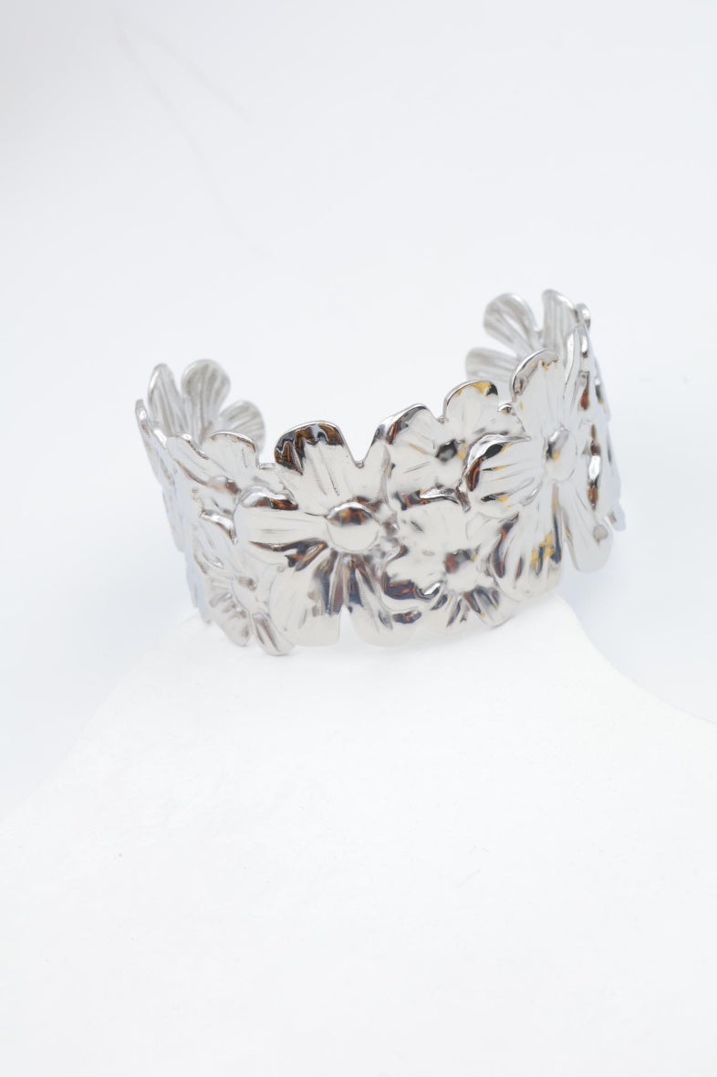 Bracelet jonc en acier inoxydable - ARGENT