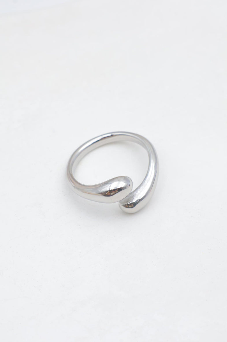 Bague en acier inoxydable ajustable - ARGENT