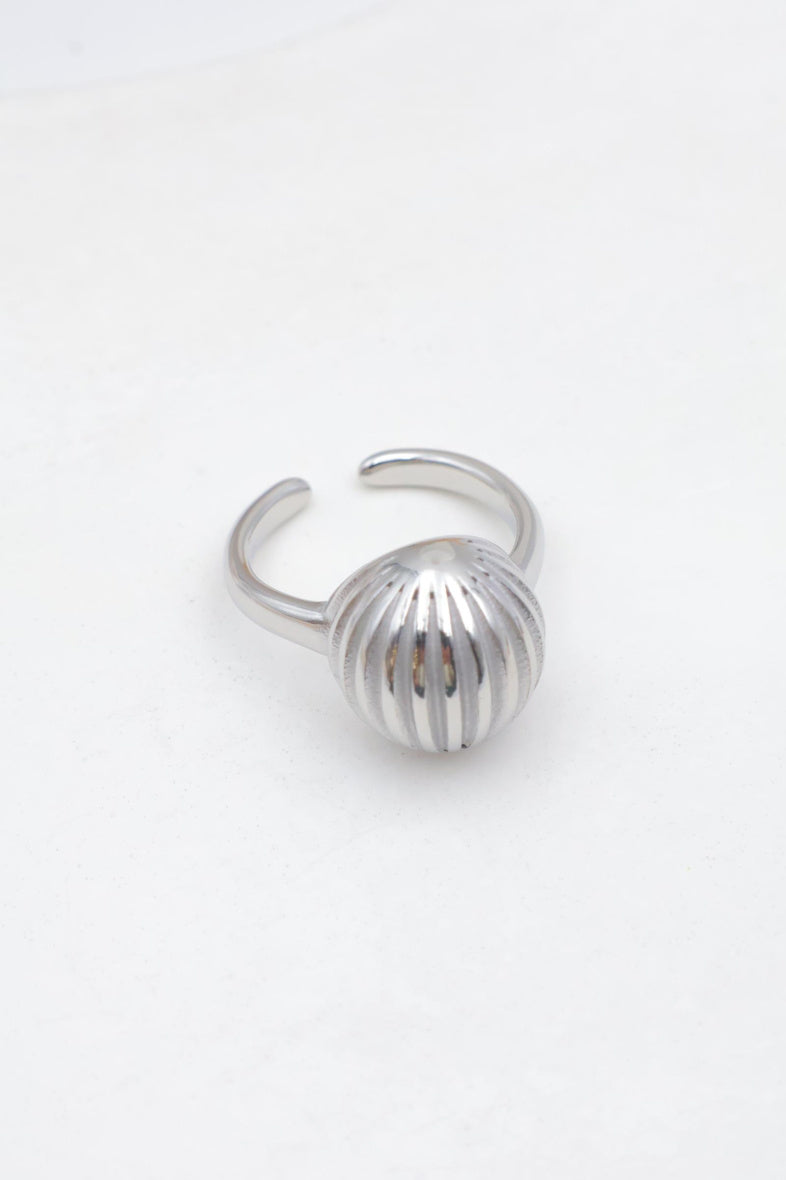 Bague en acier inoxydable ajustable - ARGENT