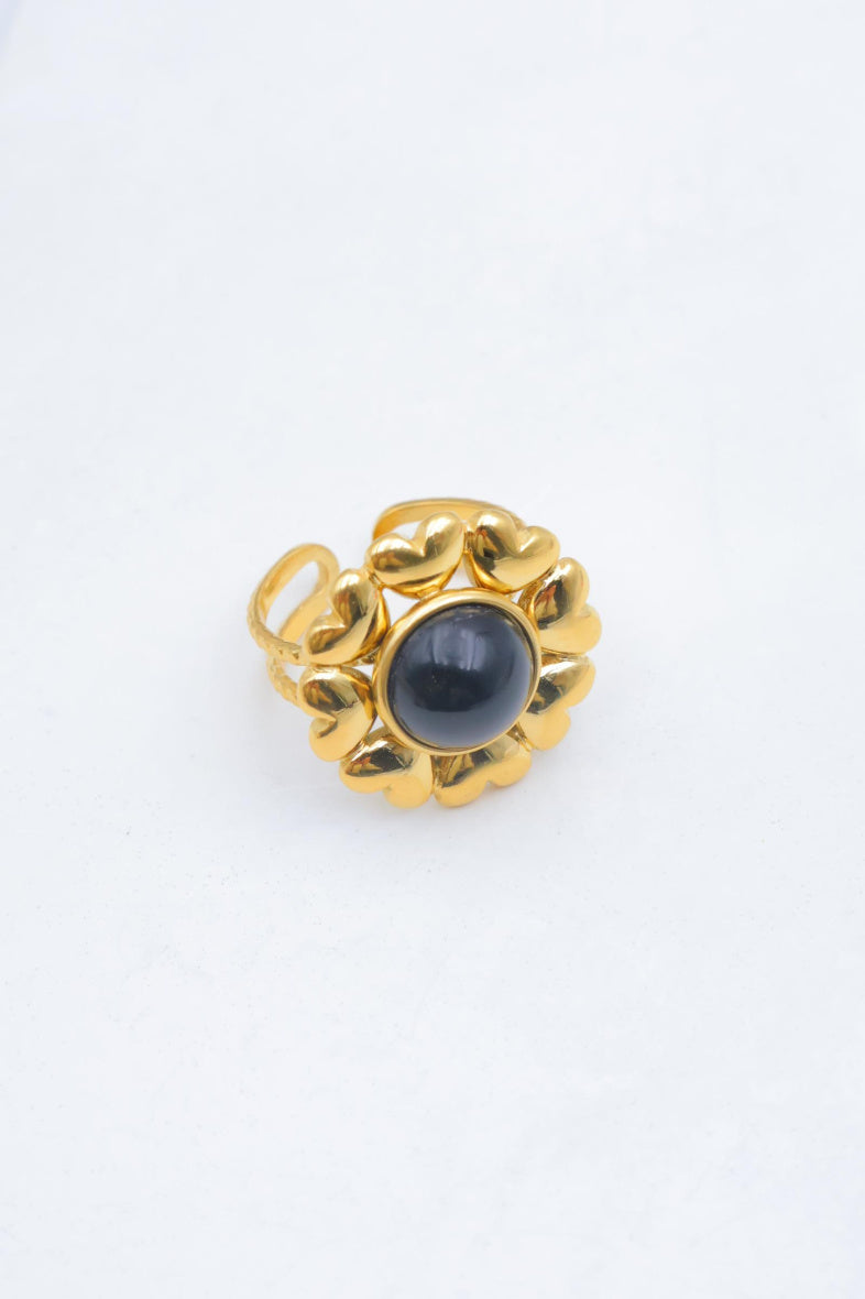 Bague en acier inoxydable ajustable - NOIR
