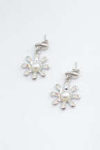 Boucles d'oreilles en forme de fleur perlée - ARGENT