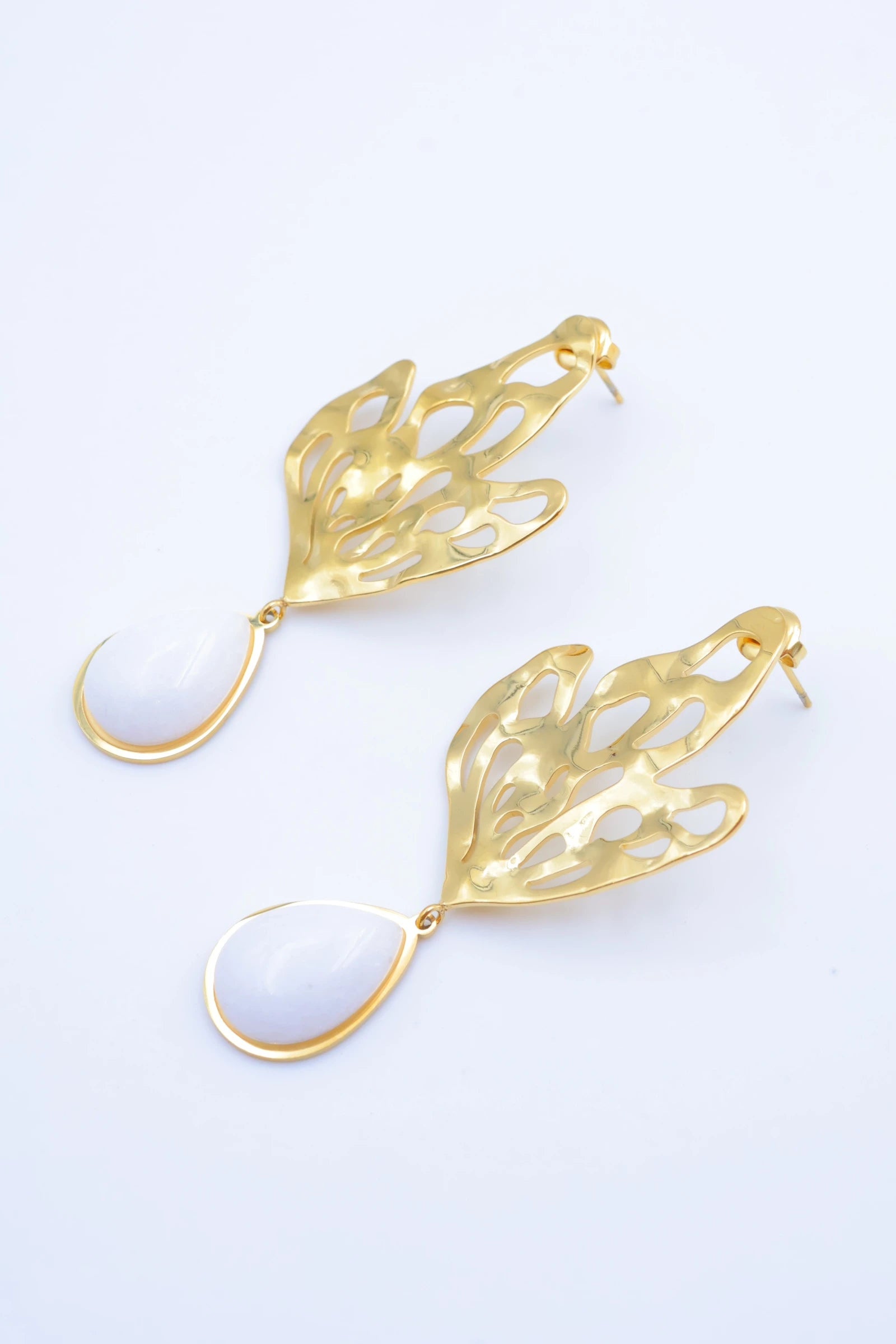 Boucles d'oreilles en acier inoxydable - BLANC