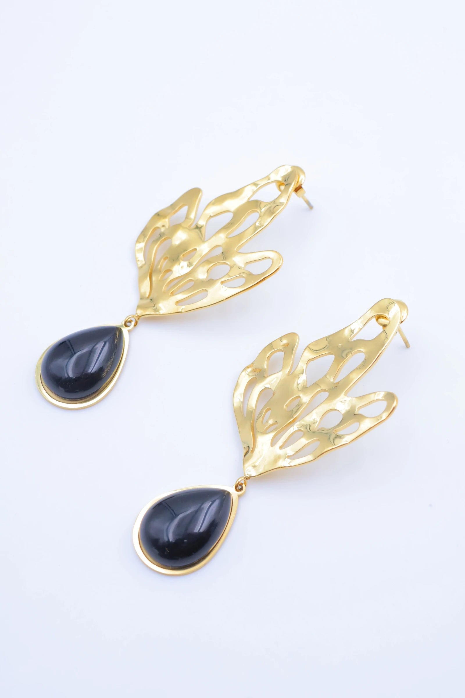 Boucles d'oreilles en acier inoxydable - NOIR