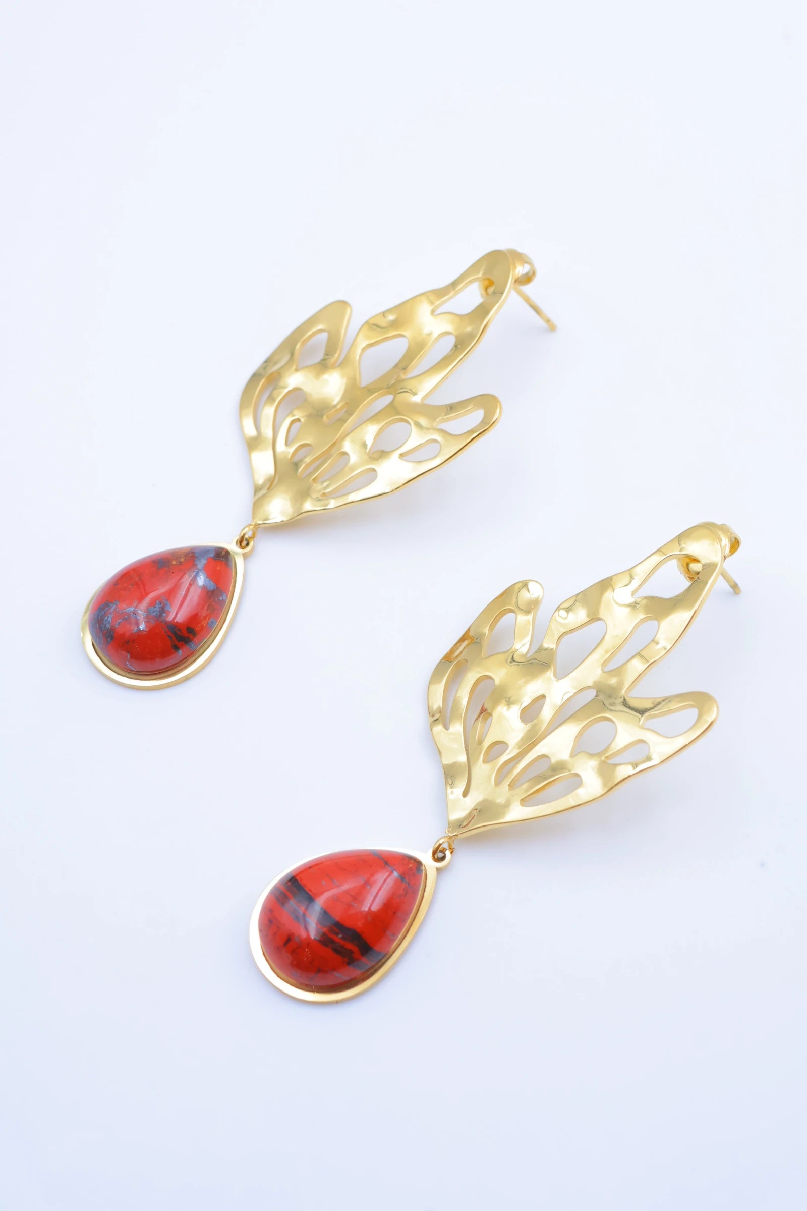 Boucles d'oreilles en acier inoxydable - ROUGE