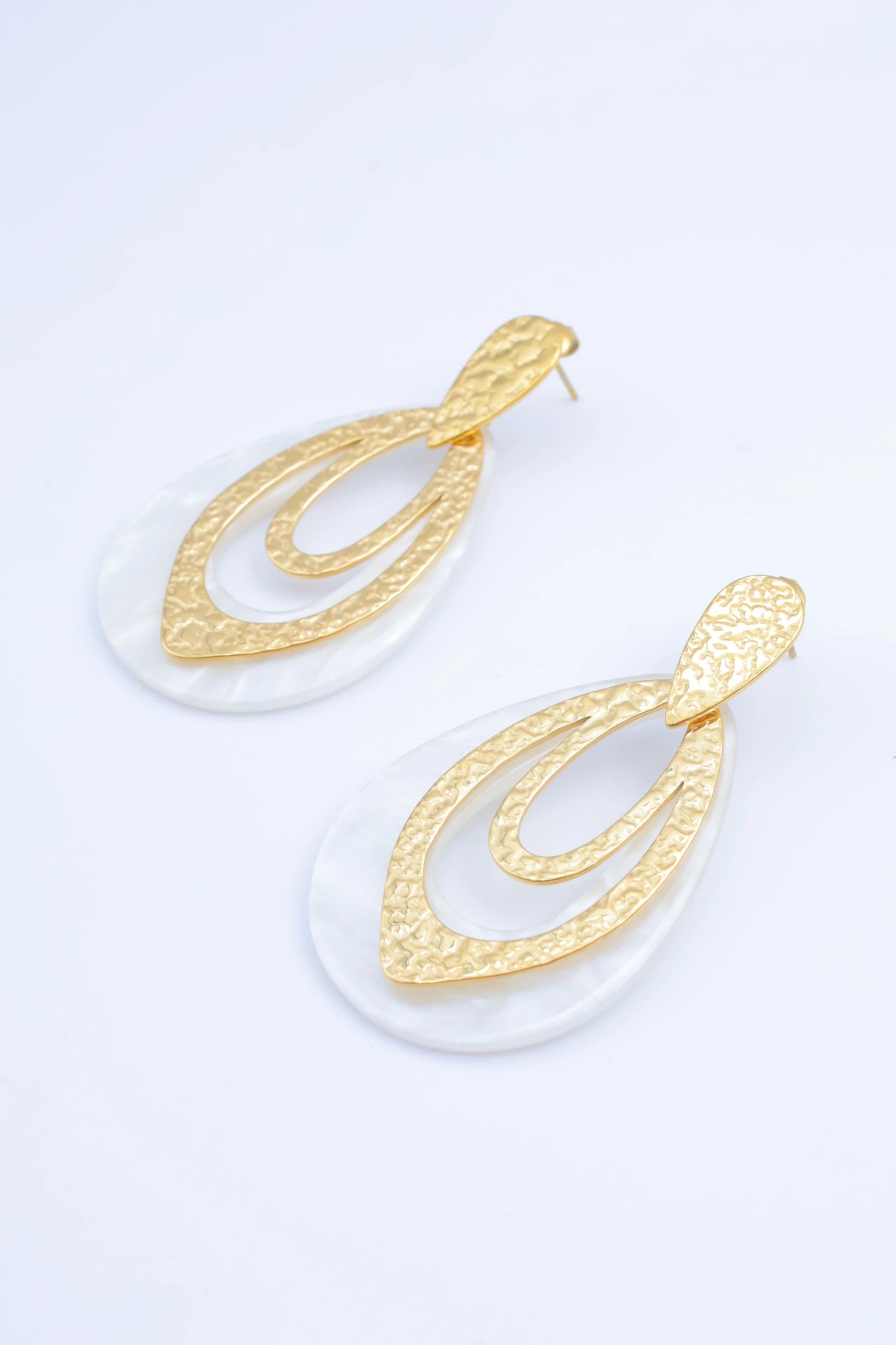 Boucles d'oreilles en acier inoxydable - BLANC