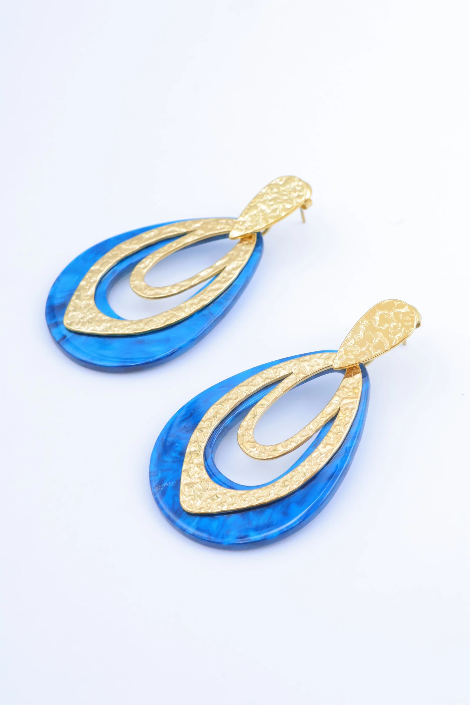 Boucles d'oreilles en acier inoxydable - BLEU
