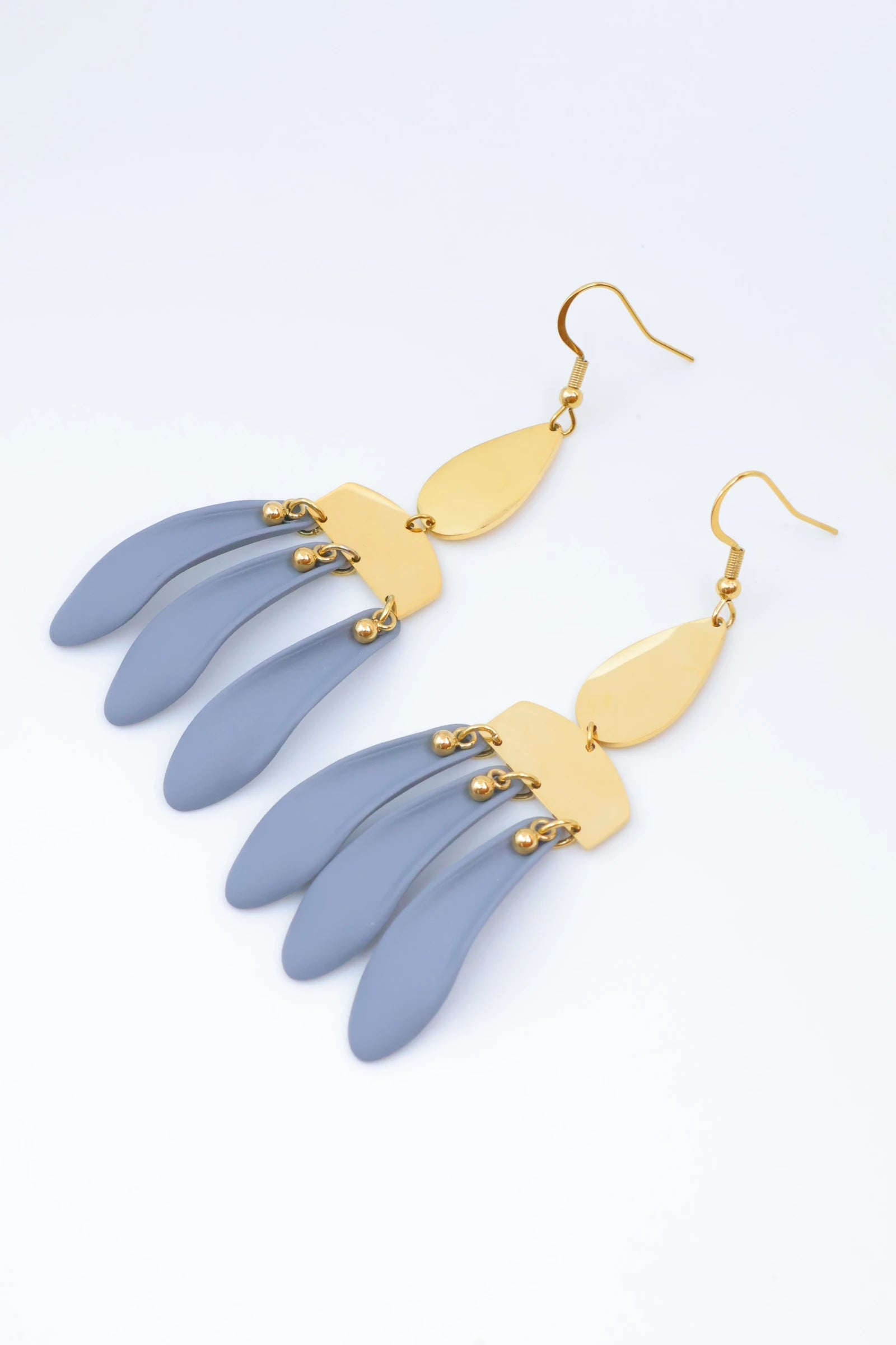 Boucles d'oreilles en acier inoxydable - GRIS