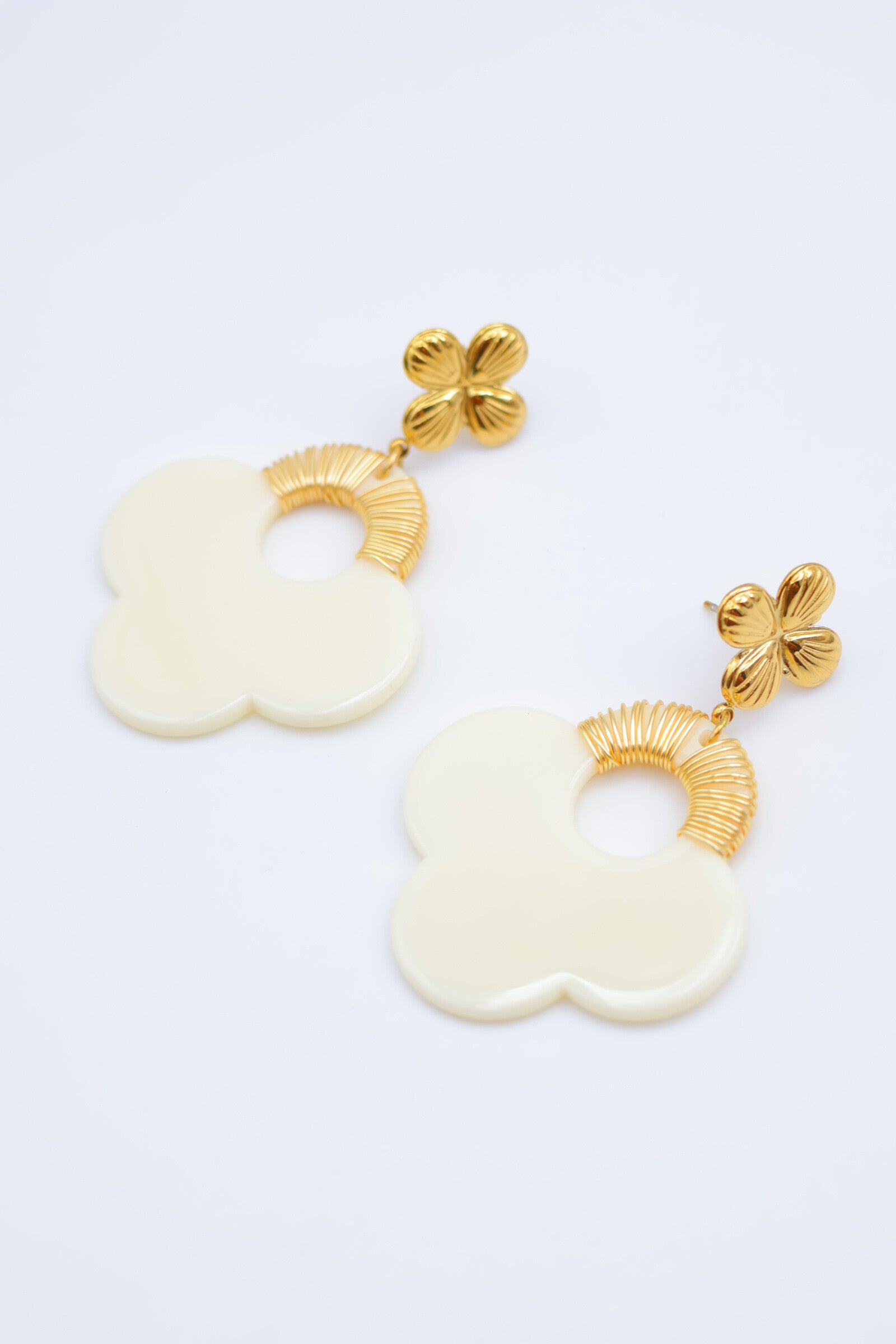 Boucles d'oreilles en acier inoxydable - BLANC