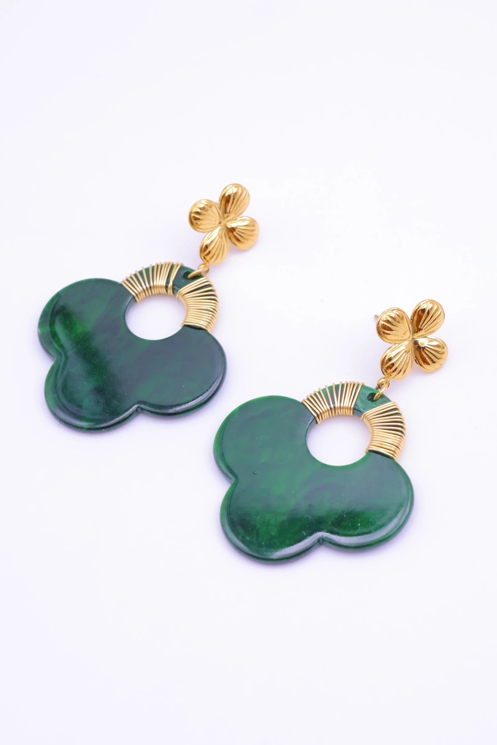 Boucles d'oreilles en acier inoxydable - VERT