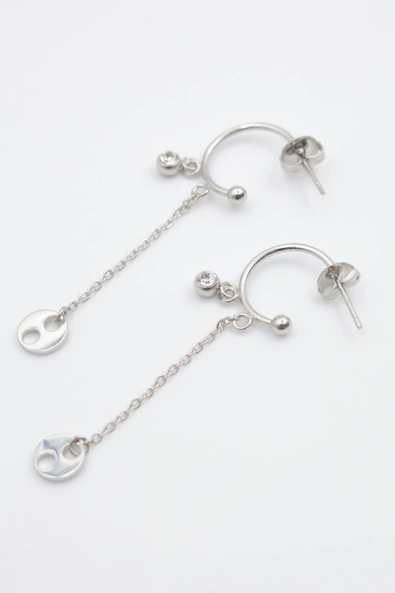 Boucles d'oreilles en acier inoxydable - ARGENT