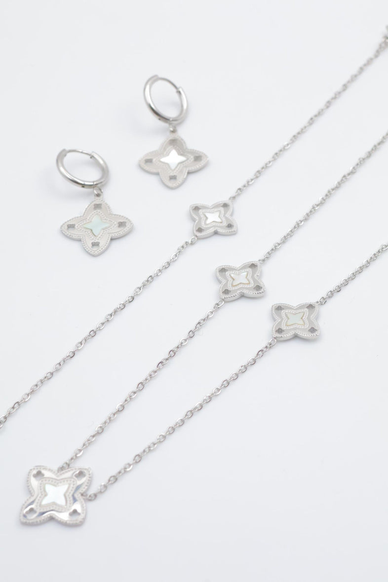 Parure de bijoux en acier inoxydable - ARGENT
