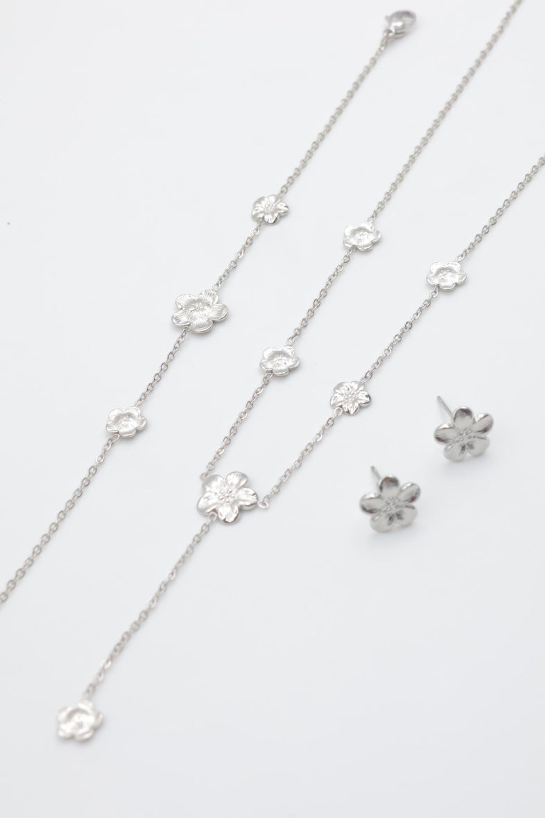 Parure de bijoux en acier inoxydable - ARGENT