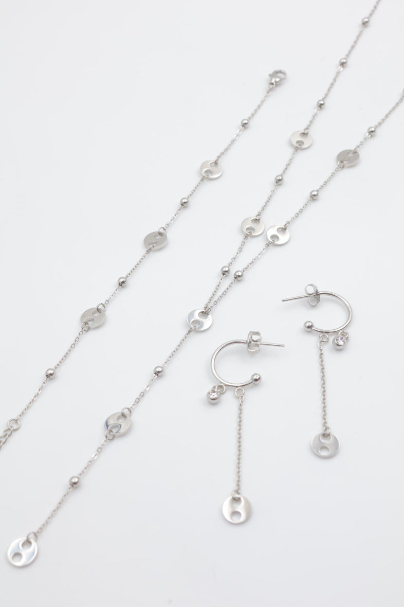 Parure de bijoux en acier inoxydable - ARGENT