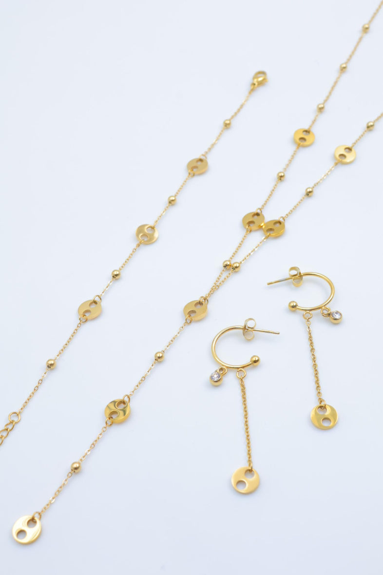 Parure de bijoux en acier inoxydable - DORÉ