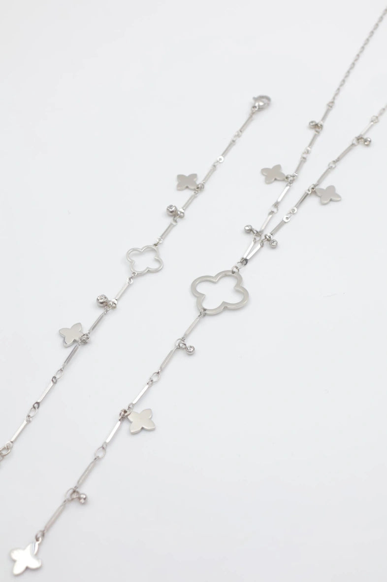 Parure de bijoux en acier inoxydable - ARGENT