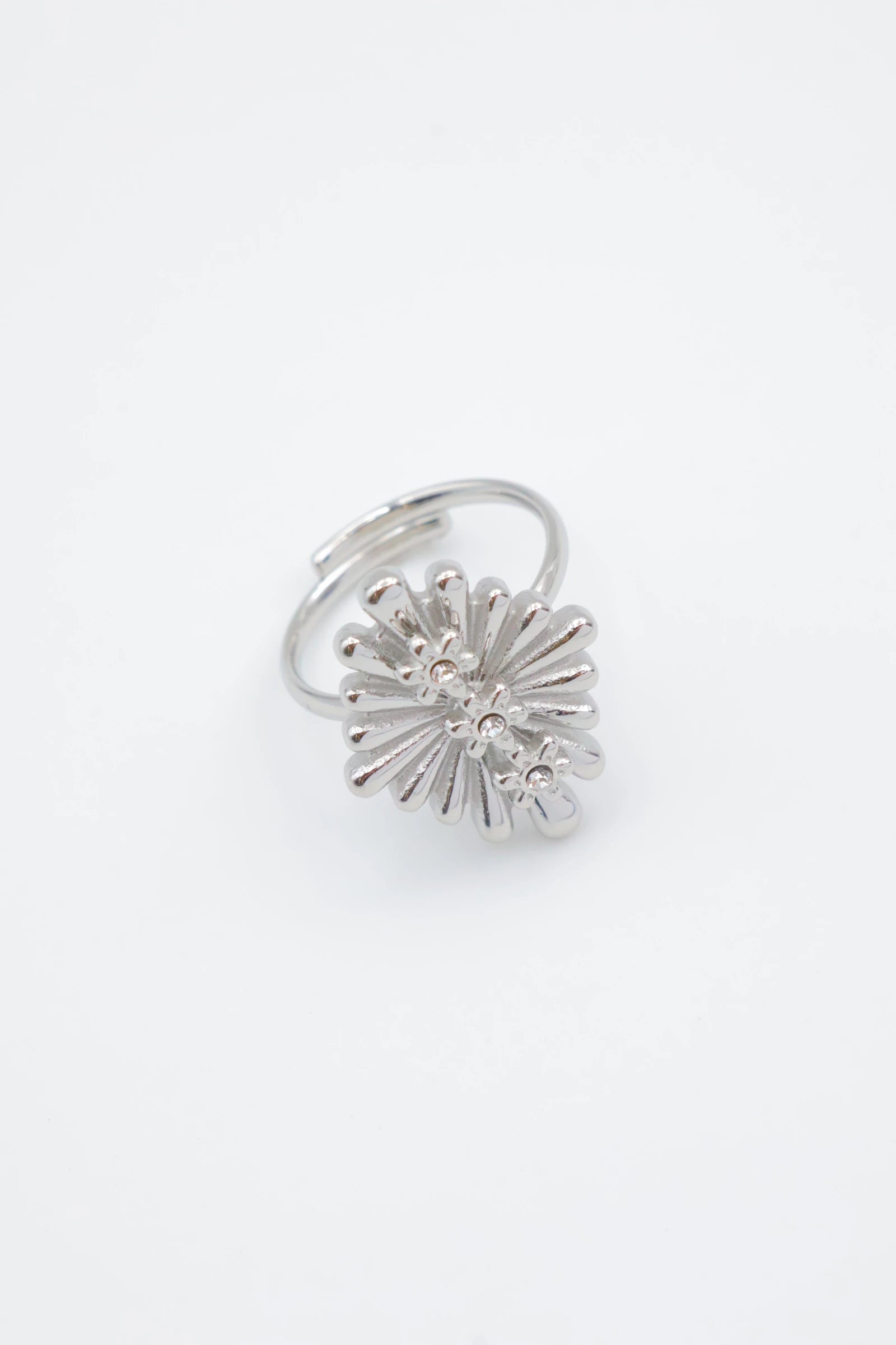 Bague en acier inoxydable ajustable - ARGENT
