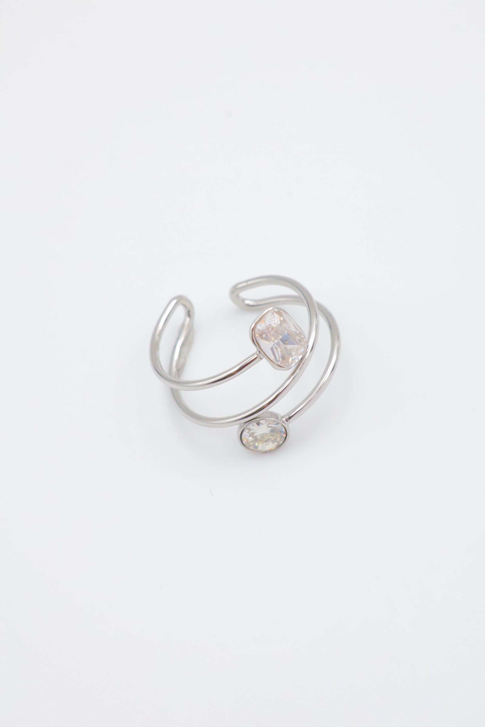 Bague en acier inoxydable ajustable - ARGENT