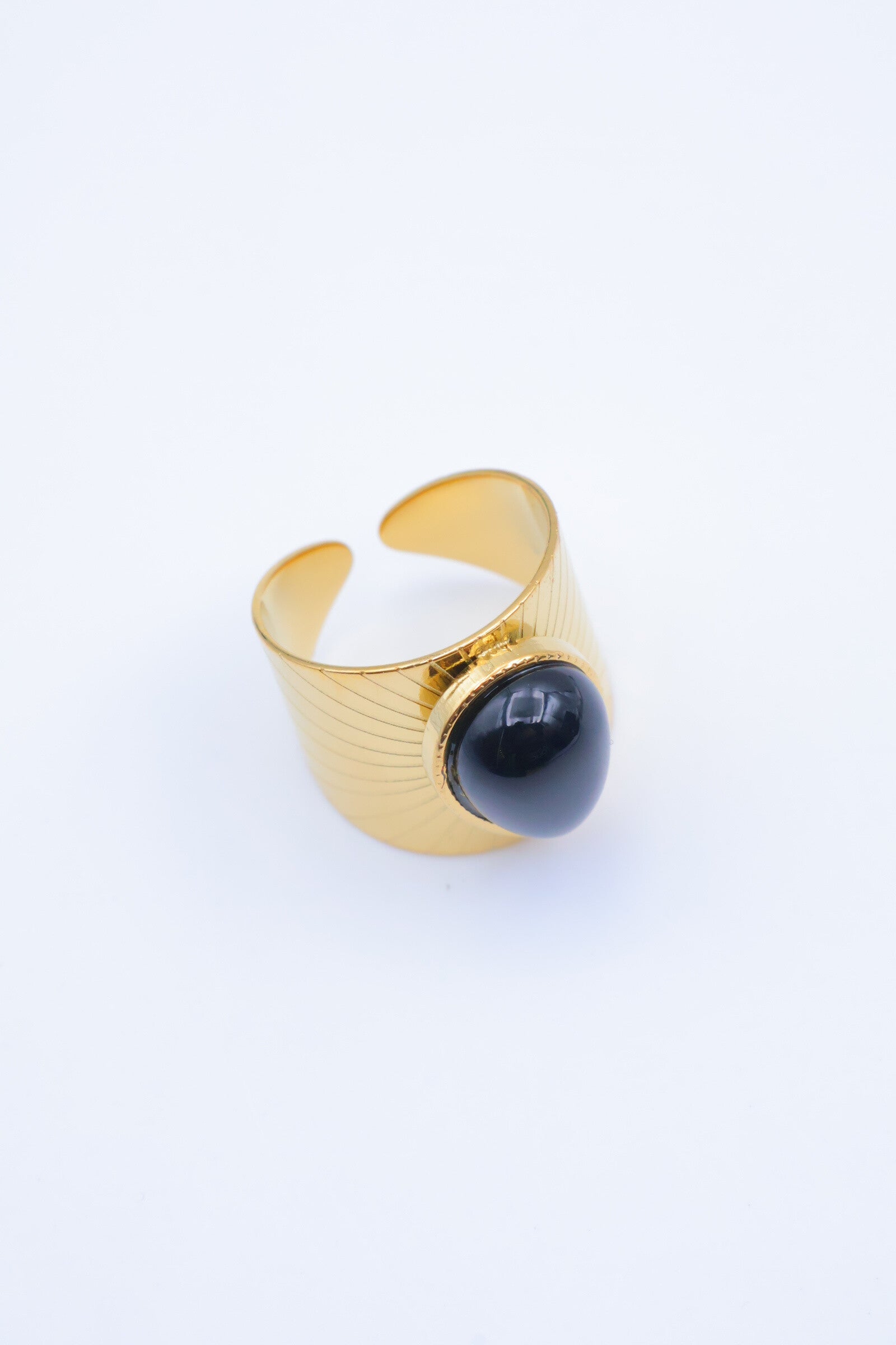 Bague en acier inoxydable ajustable - NOIR