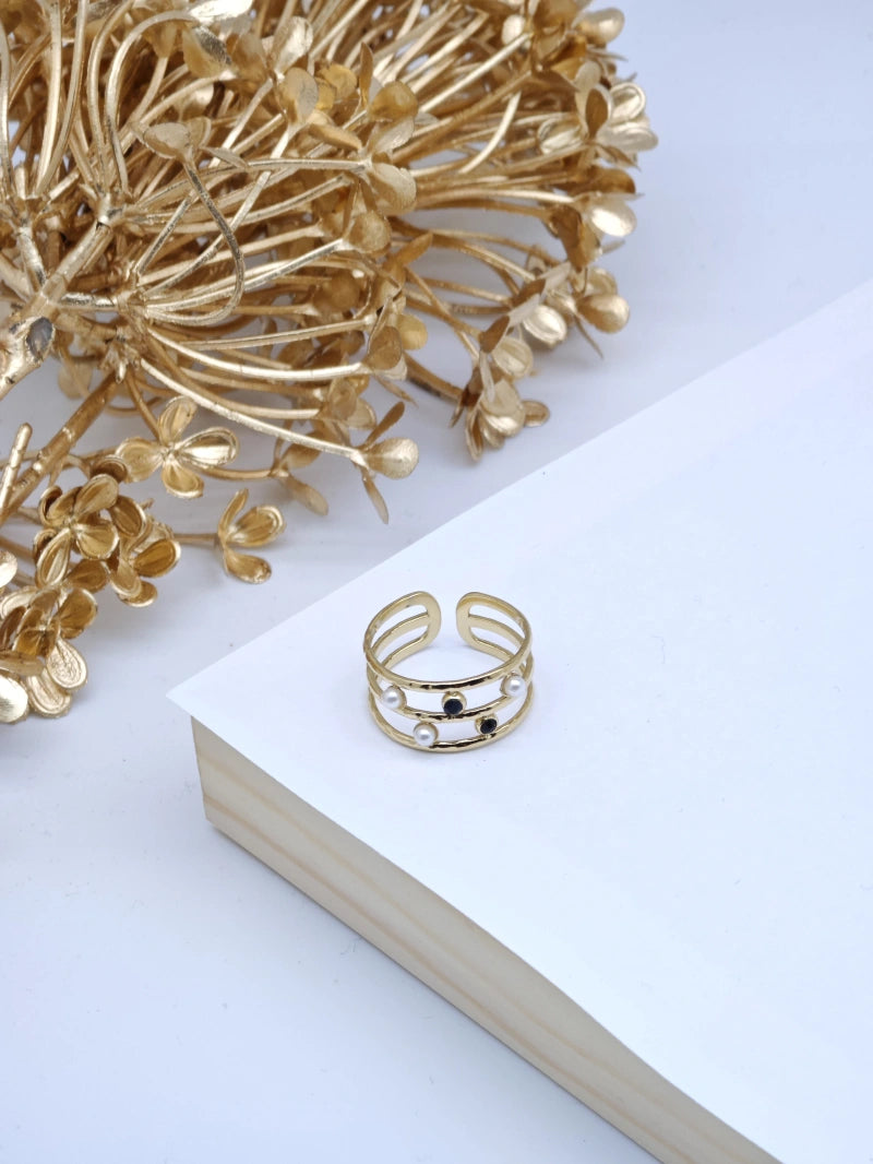 Bague en acier inoxydable ajustable - NOIR