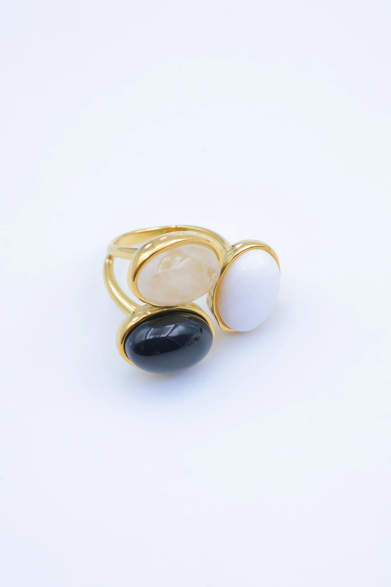 Bague en acier inoxydable ajustable - BEIGE