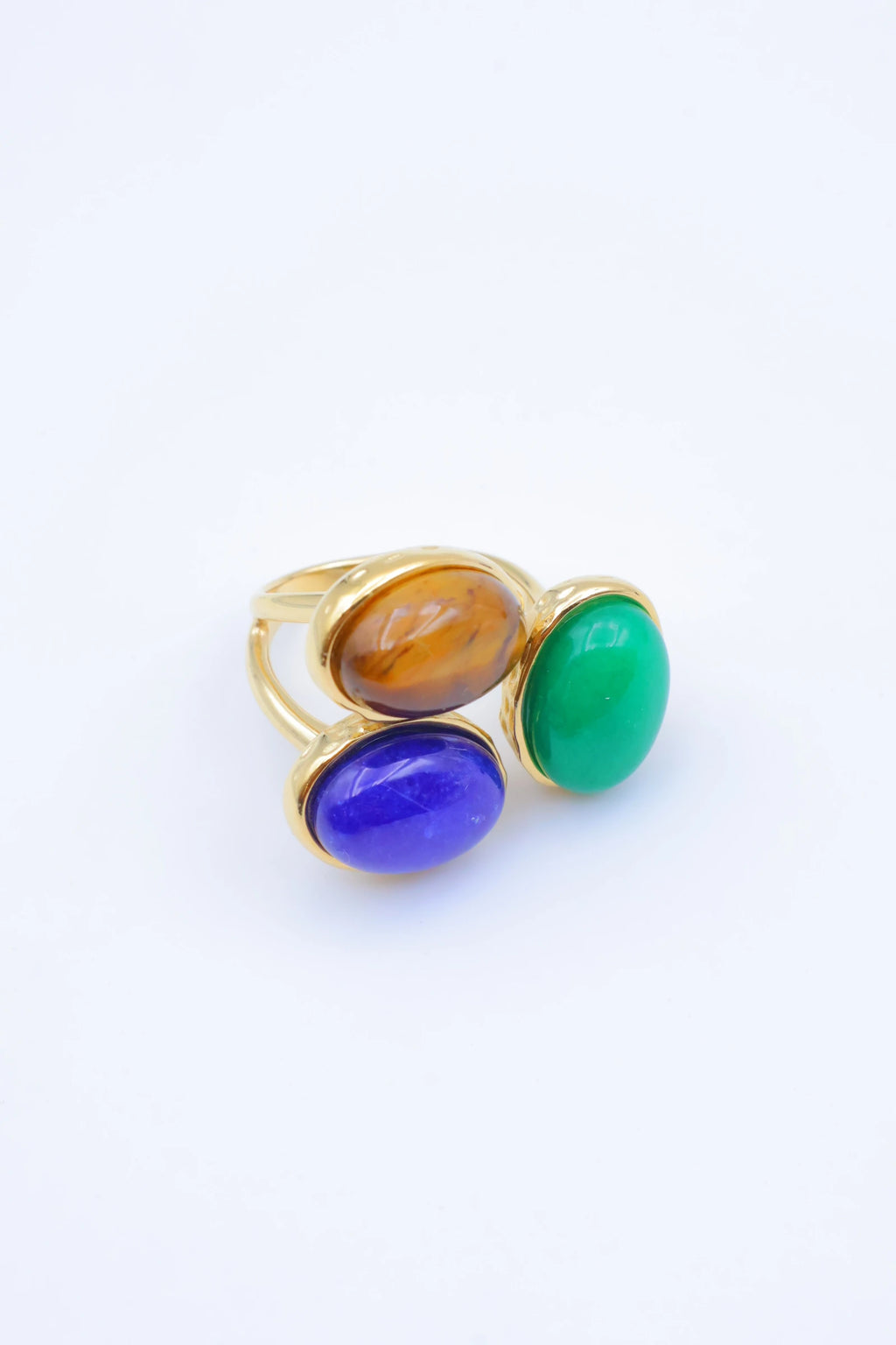 Bague en acier inoxydable ajustable - MARRON FONCÉ