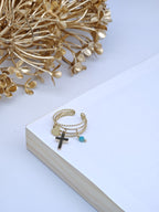 Bague en acier inoxydable ajustable - BLEU