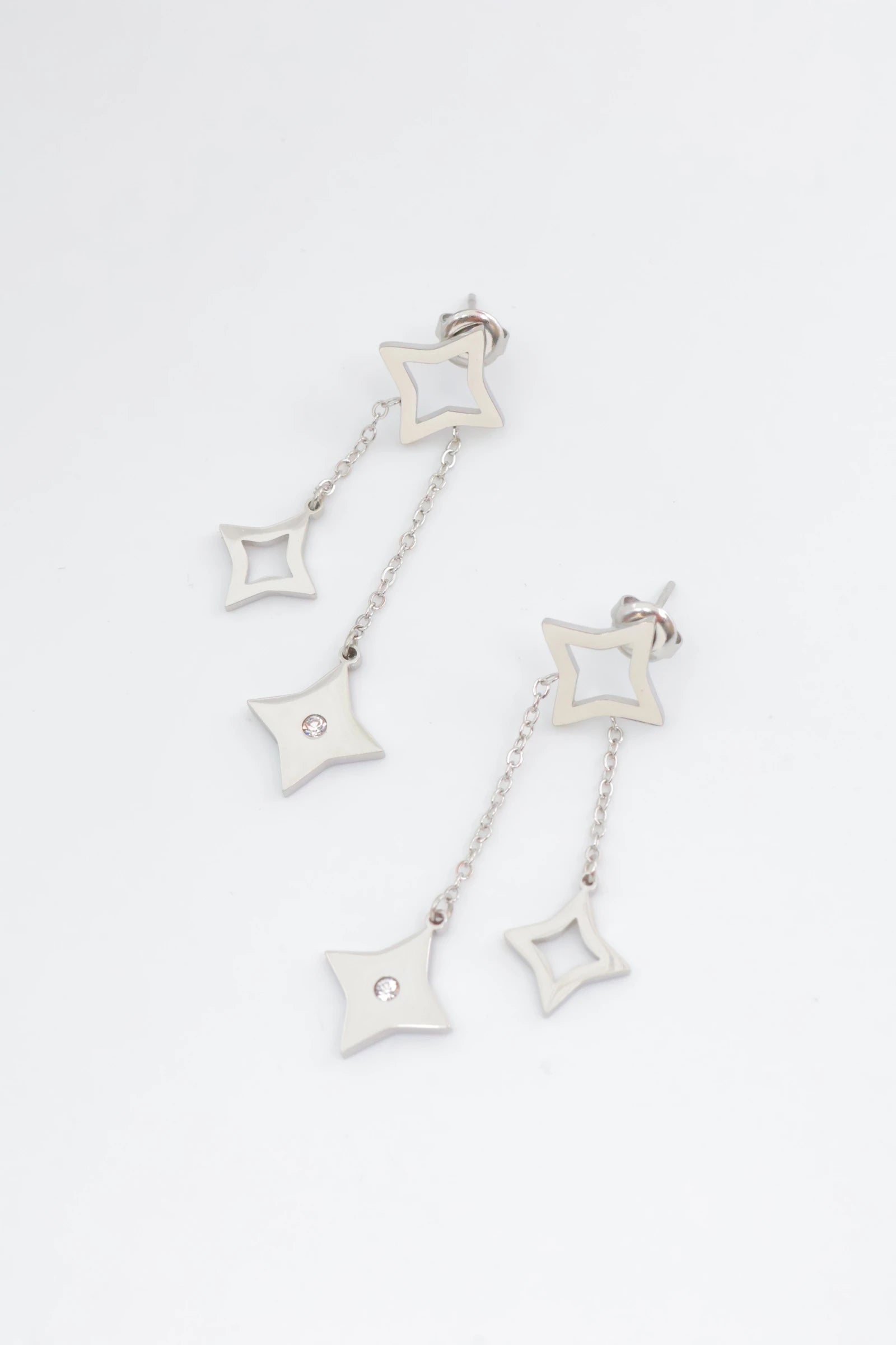 Boucles d'oreilles en acier inoxydable - ARGENT