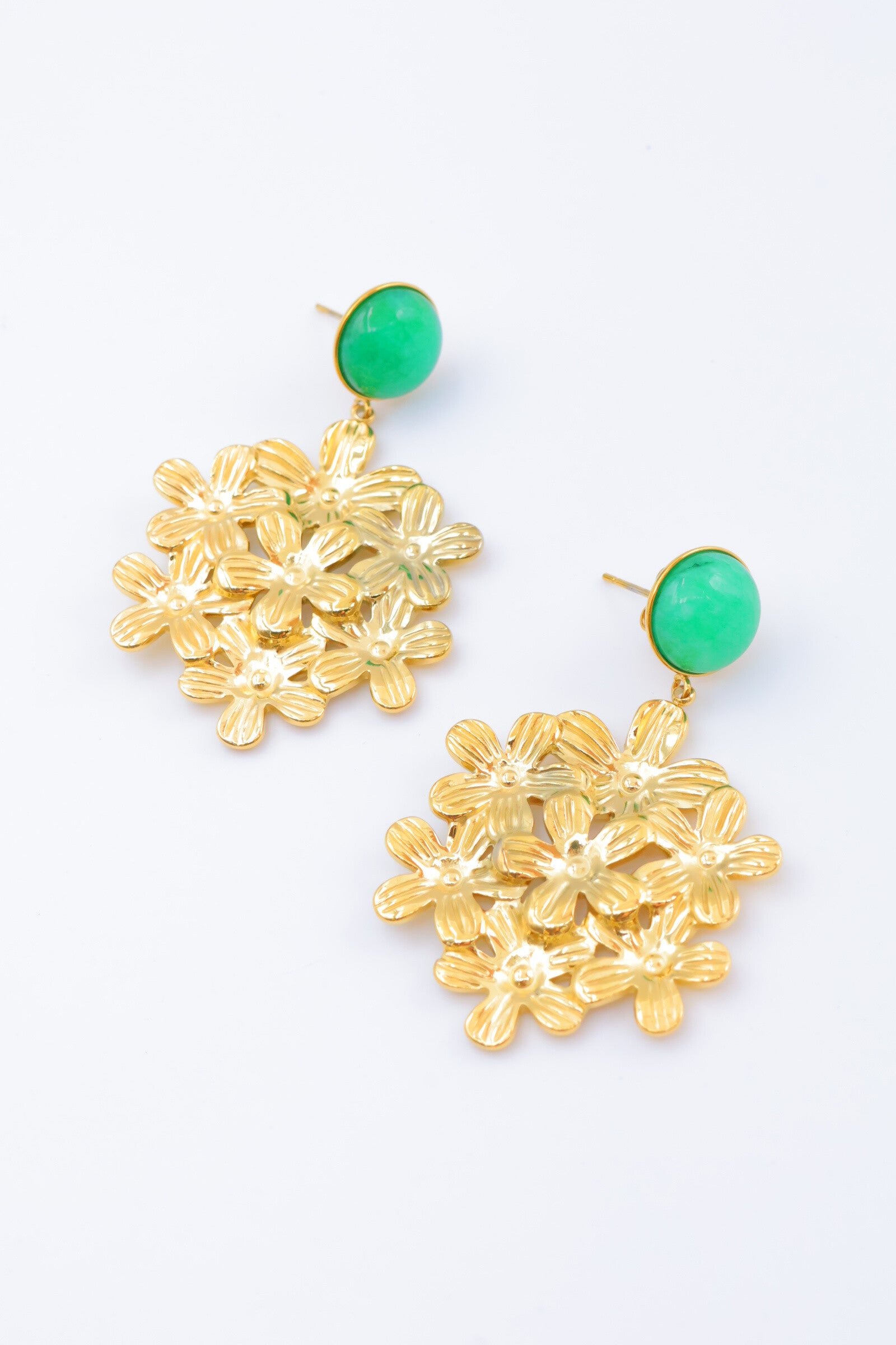 Boucles d'oreilles en acier inoxydable - VERT