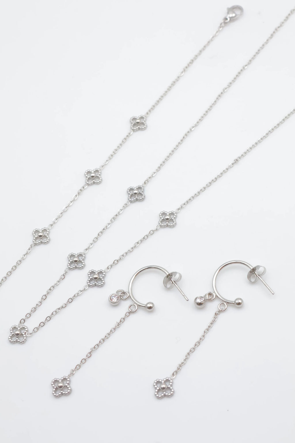 Parure de bijoux en acier inoxydable - ARGENT