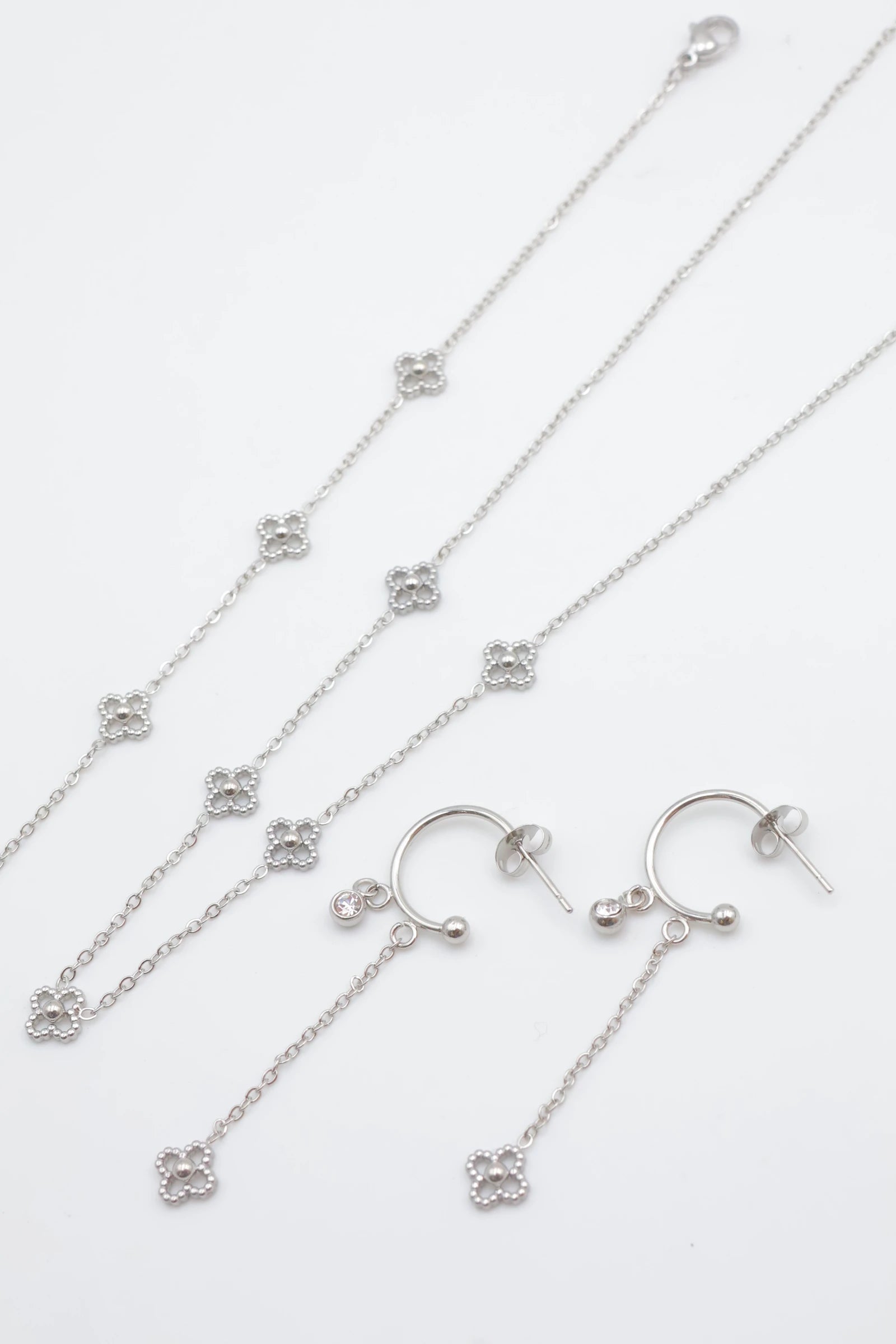 Parure de bijoux en acier inoxydable - ARGENT