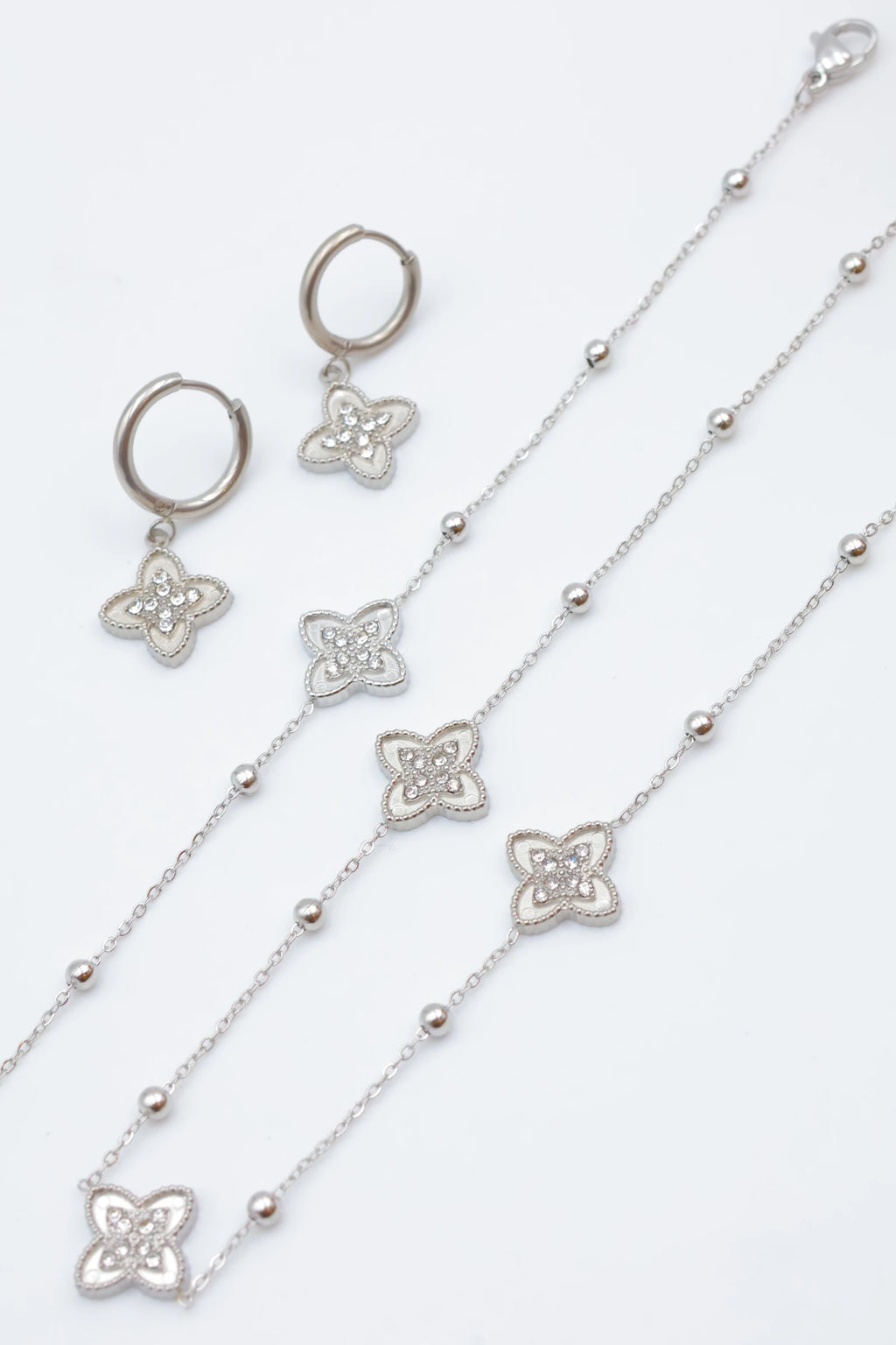 Parure de bijoux en acier inoxydable - ARGENT